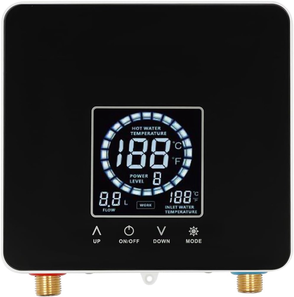 Directe Boiler - Elektrische Waterverwarmer - Direct Warm Water - Touchscreen Bediening - 22.5 x 21 x 7.5 cm - Wit