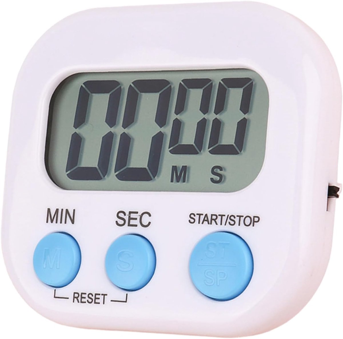 Digitale Kookwekker - Keuken Timer - Koken en Studeren - Magnetische Achterkant - 7x6x2 cm - Wit