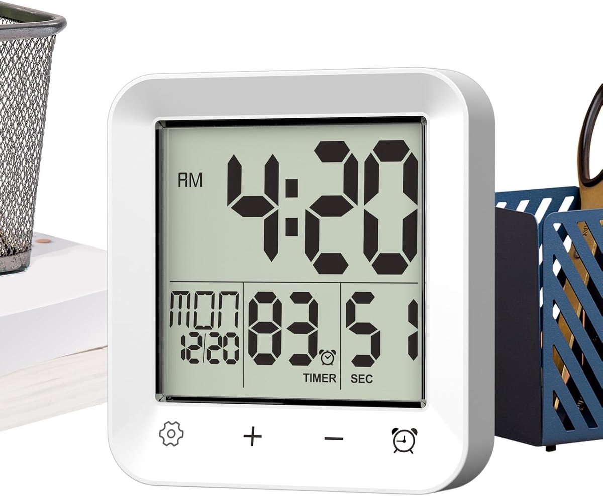 Doucheklok Waterdicht - Badkamer Timer - Tijd Management - Groot LCD Scherm - 10.3x5.1x11.3cm