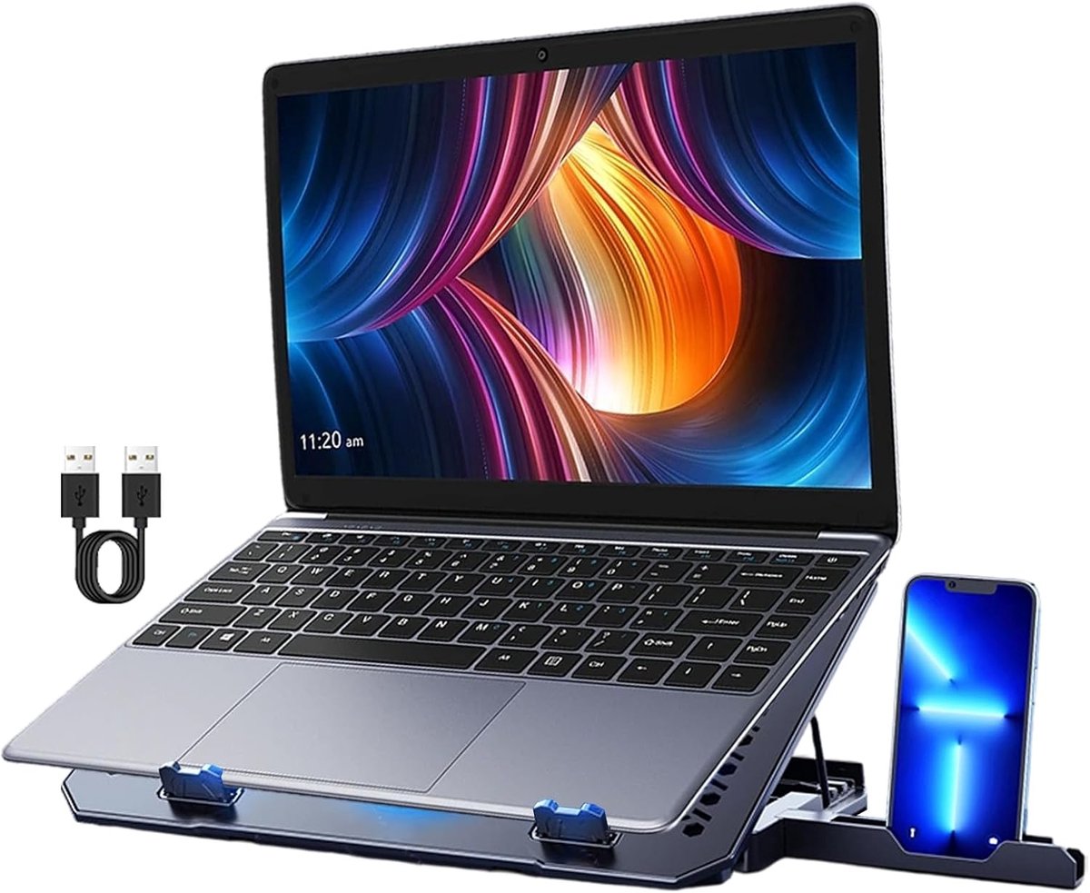 Laptop Koeler - Computer Standaard - Warmte Vermindering - Verstelbare Hoek - 36 x 26 cm - Zwart