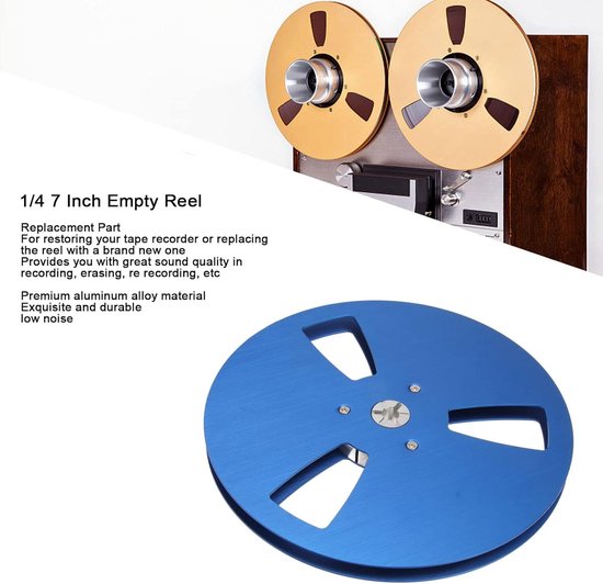 Lege Spoel - Aluminium Tape Spoel - Tape Afspelen - 3 Wind Weerstand Gaten - 7 Inch Diameter - Zilver — afbeelding 3