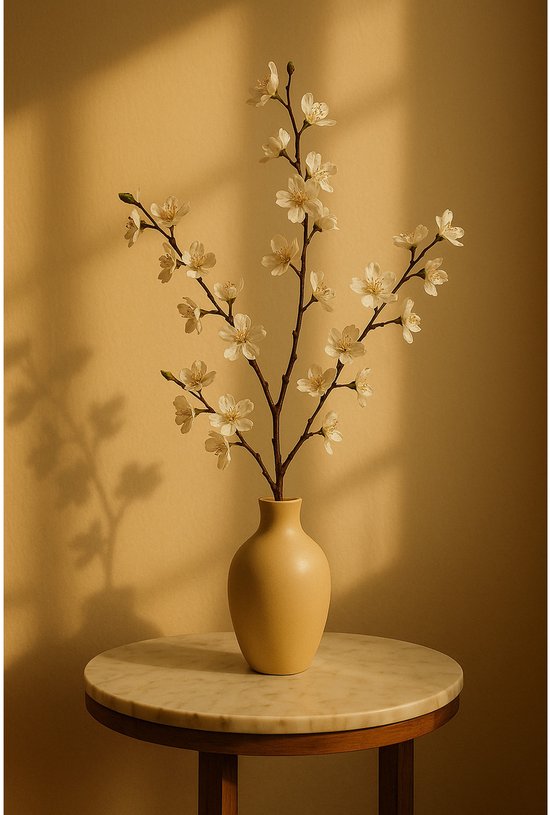 Witte appelbloesem - kunstbloem/tak - 57 bloemetjes - 84 cm - nepbloemen - kunstbloemen