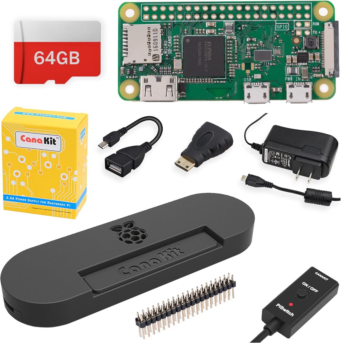 Mini Computer Set - Compacte PC - Project Ontwikkeling - Ingebouwde WiFi Bluetooth - 6.5 x 3 cm - Zwart