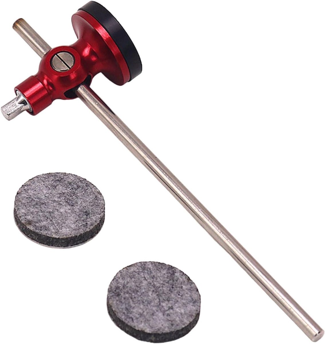 Drum Pedaal Beater - Bass Drum Hamer - Drummen - Luchtvaart Aluminium - Verstelbaar - Rood