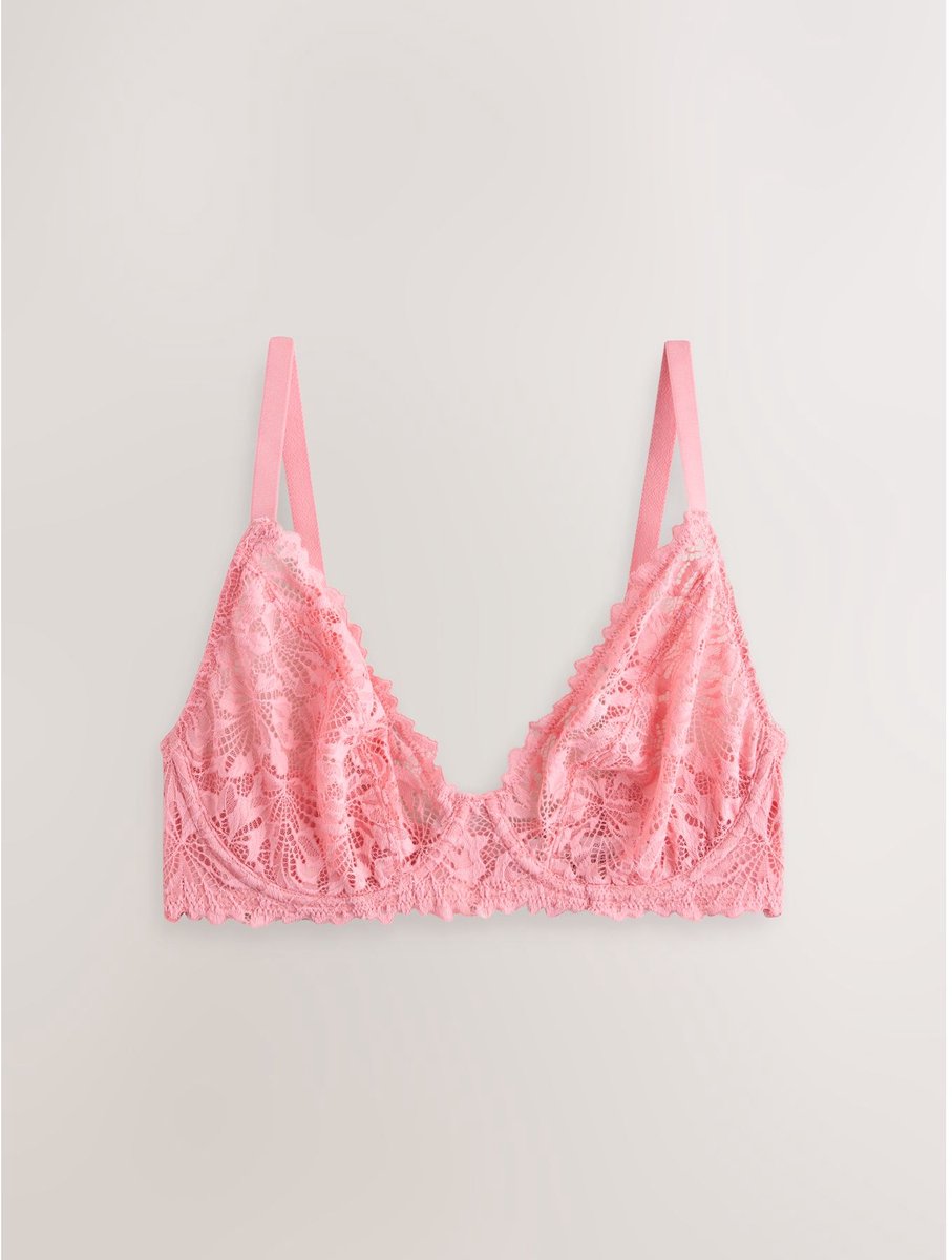 Next Dames - Ultimate Comfort beha DD+ zonder vulling, met kant en diep decolleté - Roze Pink