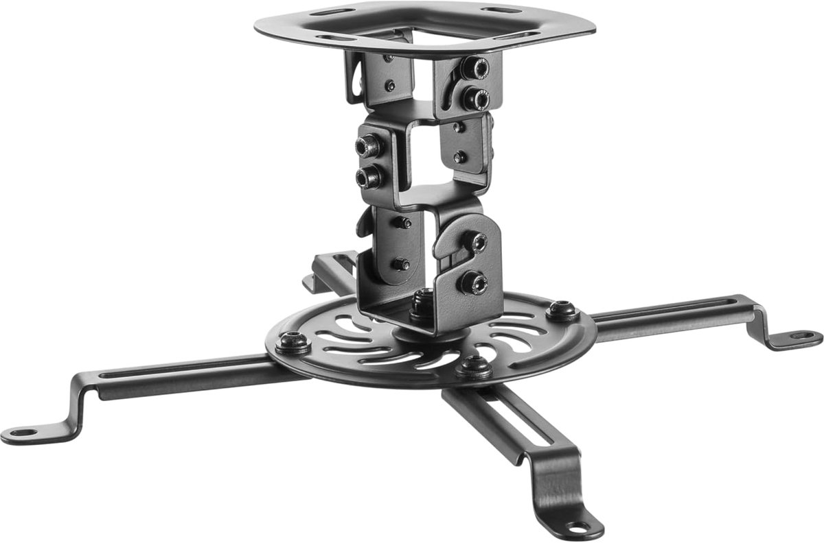 Projector plafondbeugel - Universele houder - Thuisbioscoop montage - Robuuste constructie - 30x30x15 cm - Zilver