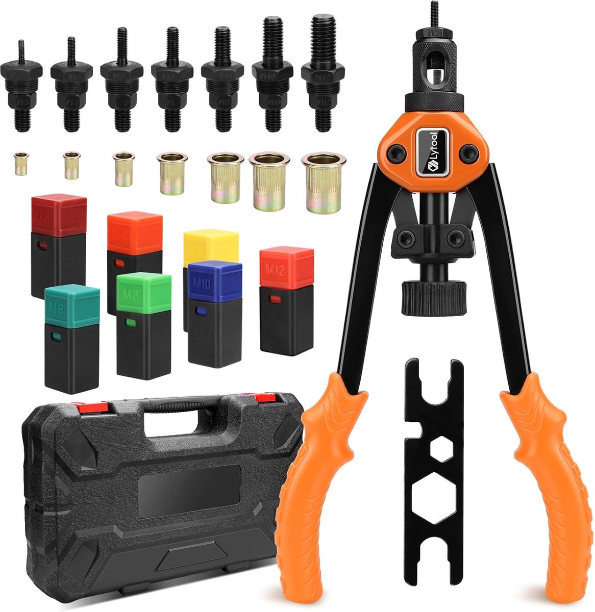 Klinkmoertang Set - Blindklinkmoer Tang - Metaal Bevestigen - 13 Inch Lengte - 38cm Pakket