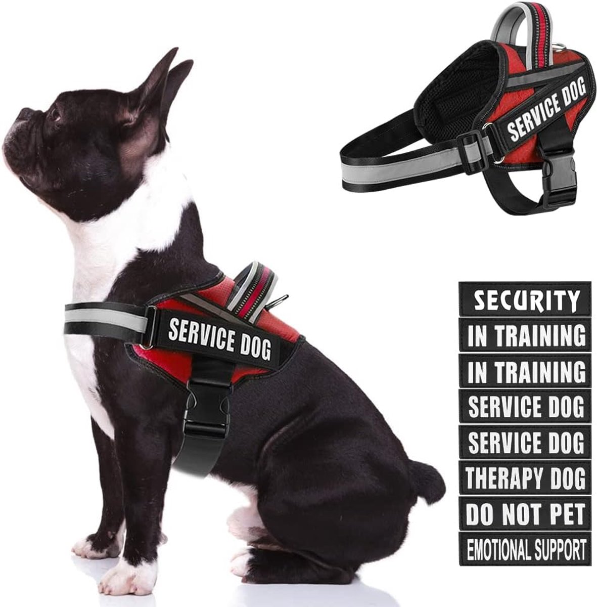 Service Hondentuigje - Hondenvest Training - Veiligheid Werk - Verstelbaar Nylon - 32 x 24 cm - Rood