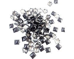 BamBella Studs spikes - 100 stuks - - vierkant zwart siernagel versieren decoratie kleding klinknagel metaal