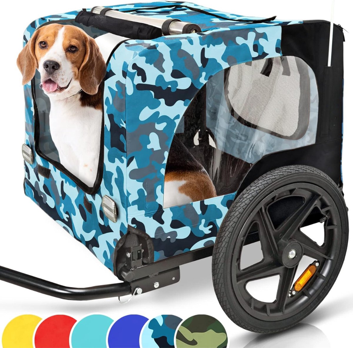 SVN®Hondenfietskar - Fietskar Hond - Fietsaanhanger voor Honden tot max, 45 KG - Militair Blauw - 60cm x 58cm x 50cm