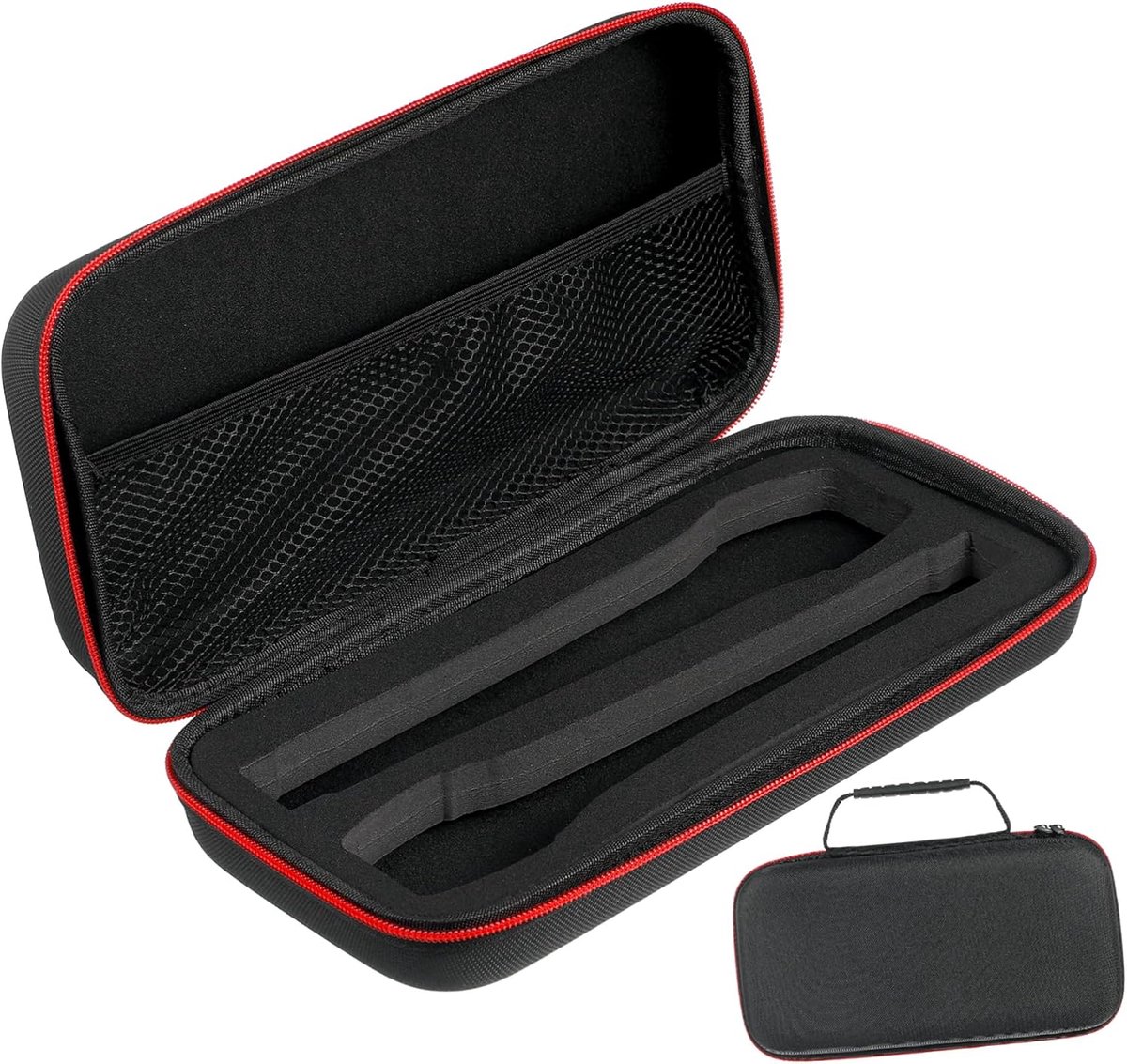 Microfoon Tas - Opbergkoffer - Microfoon Bescherming - Harde Schaal - 30x15x7 cm - Zwart Rood
