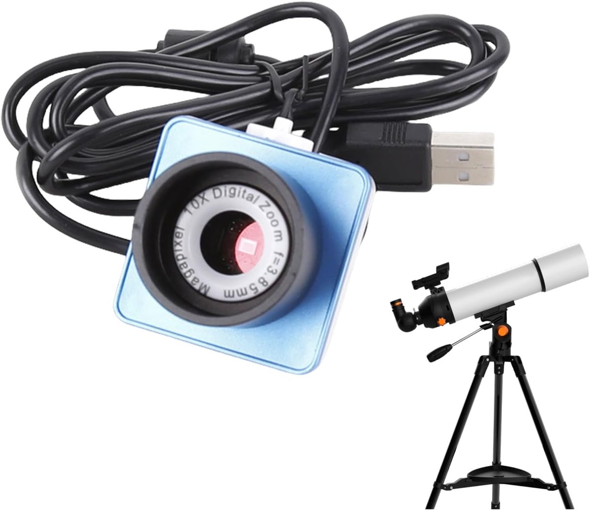 Digitale Oculair Camera - Telescoop Camera - Astronomie Waarneming - USB Plug-And-Play - 1.25 Inch Interface - Zwart