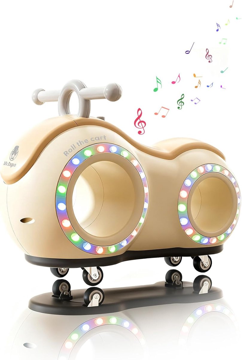 Glijauto Muziek - Loopauto Peuter - Baby Spelen - Licht en Geluid - 1.8 kg - Geel