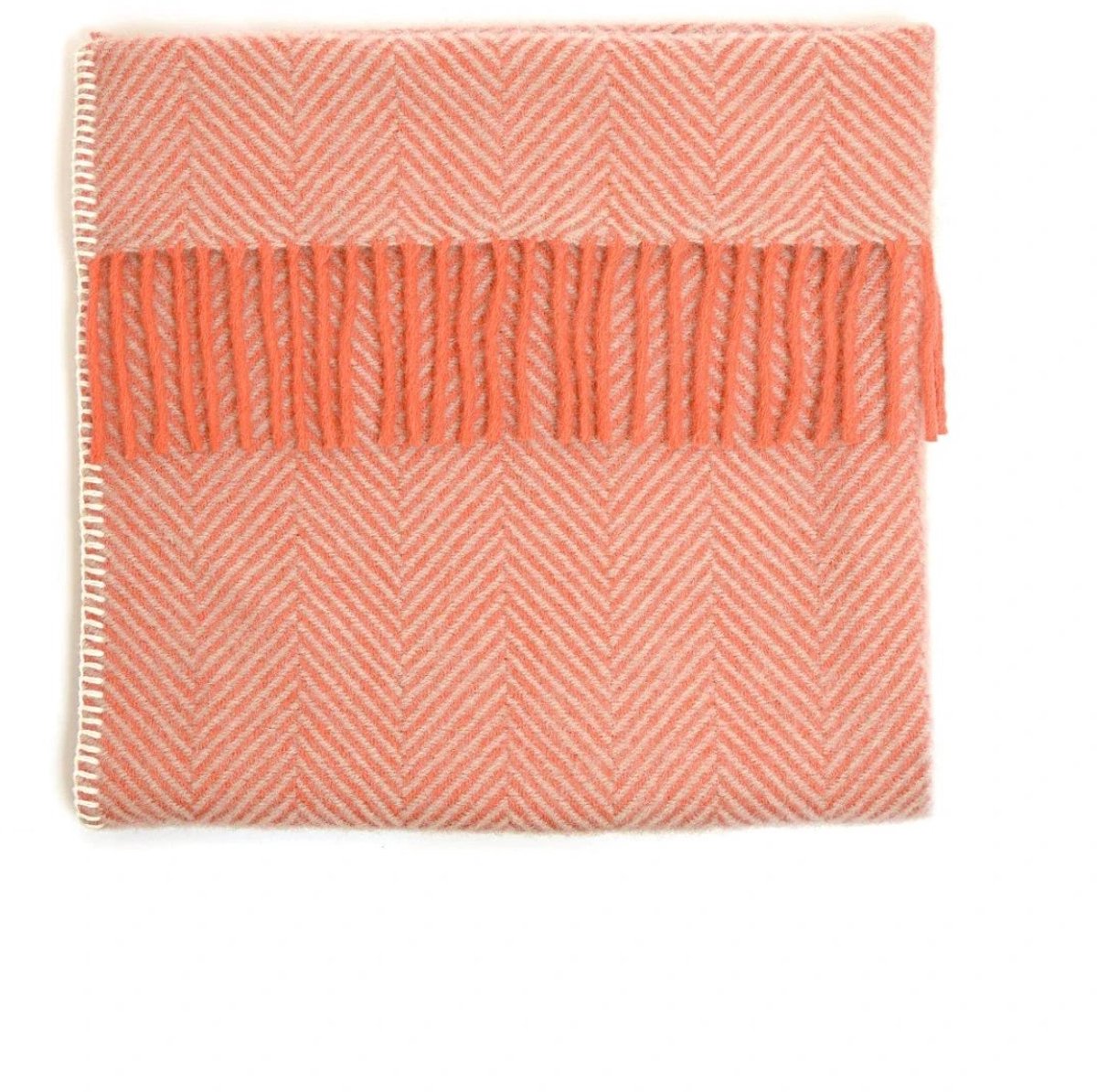 Babydekentje Visgraat Roze (Flamingo) - 68x73 - Nieuw Wol - Tweedmill UK