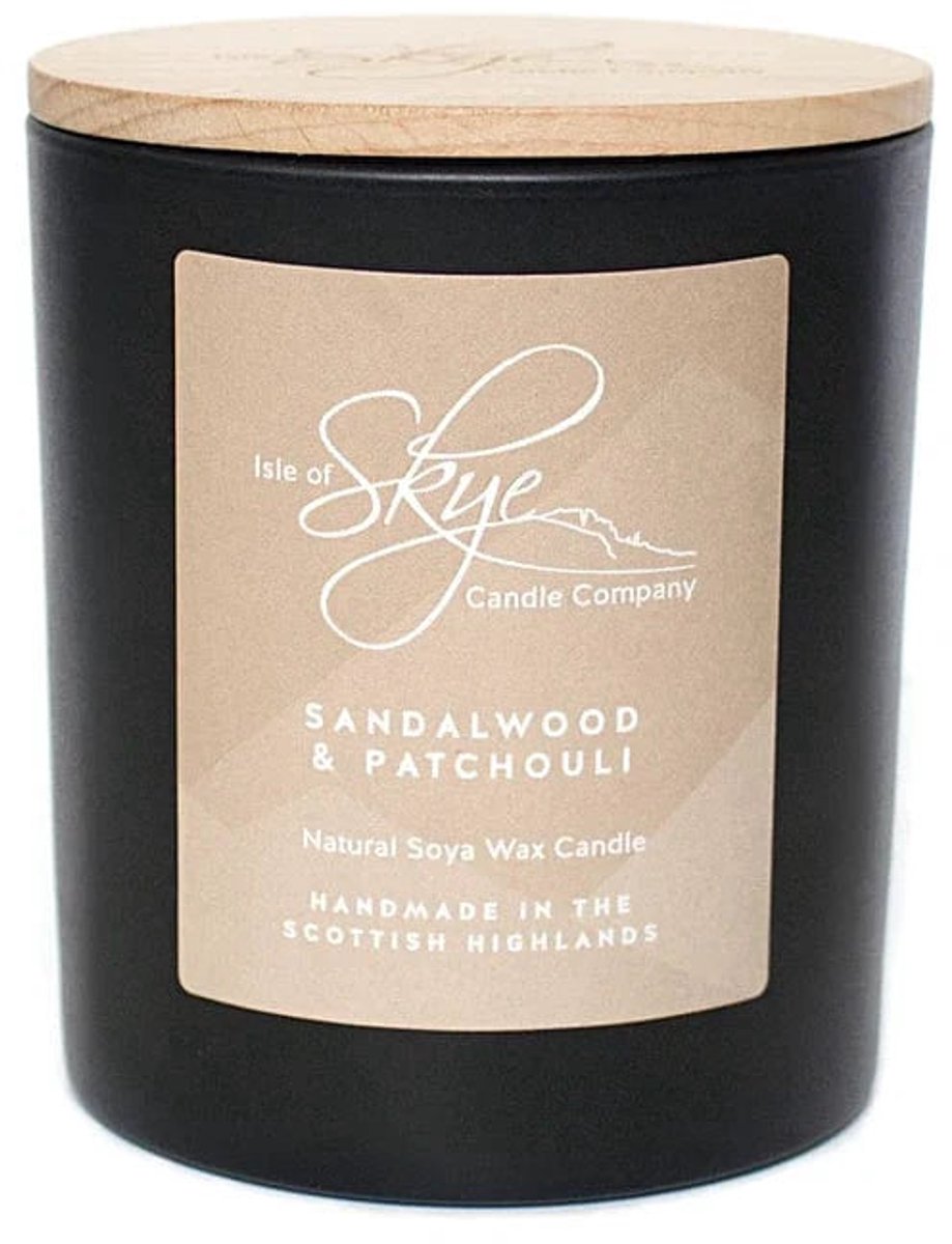 Geurkaars Sandelhout (Sandalwood and Patchouli) Large - 45 uur - Sojawas - Isle of Skye Candle