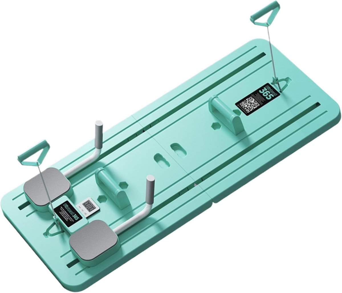 Pilates Trainingsbord - Core Trainer - Thuis Fitnessen - Veelzijdig met Accessoires - 106 x 41 cm - Groen