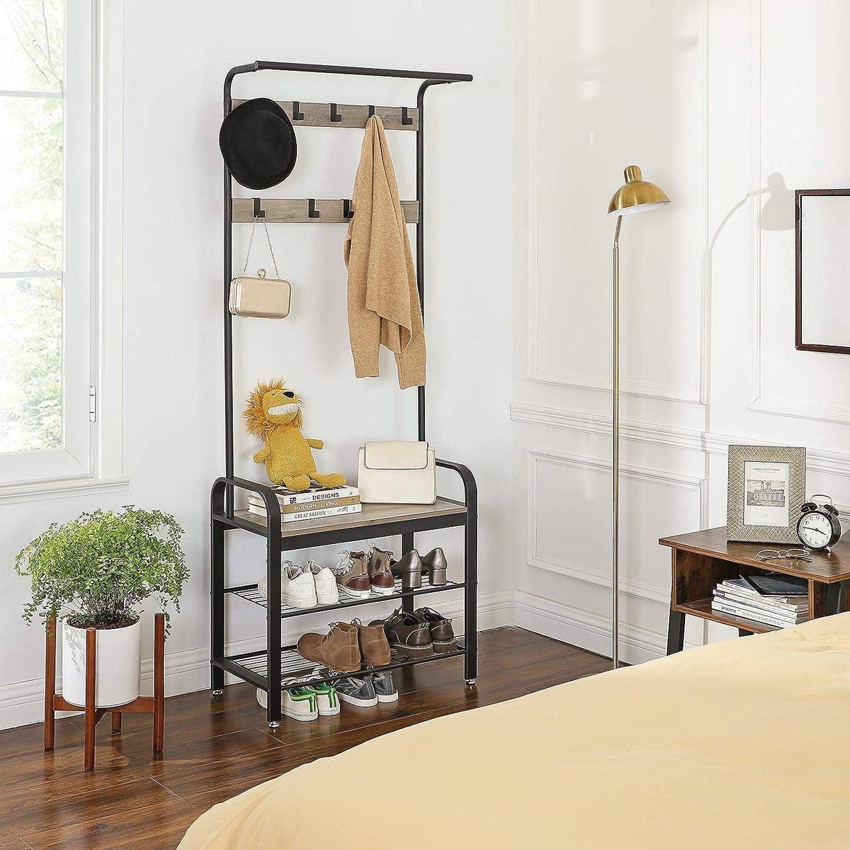 Bobbel Home - Garderoberek - Industriele Look - Bruin/Zwart