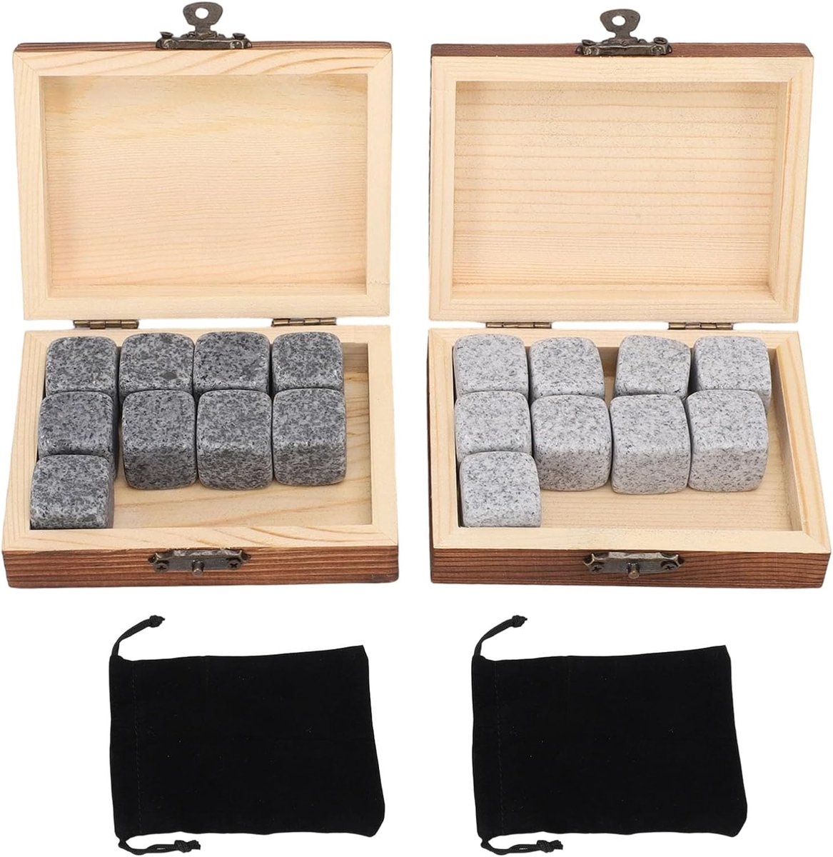 Whisky Stenen Set - Drank Koelstenen - Dranken Koelen - Niet Verdunnend - 18 Stuk - Grijs Wit
