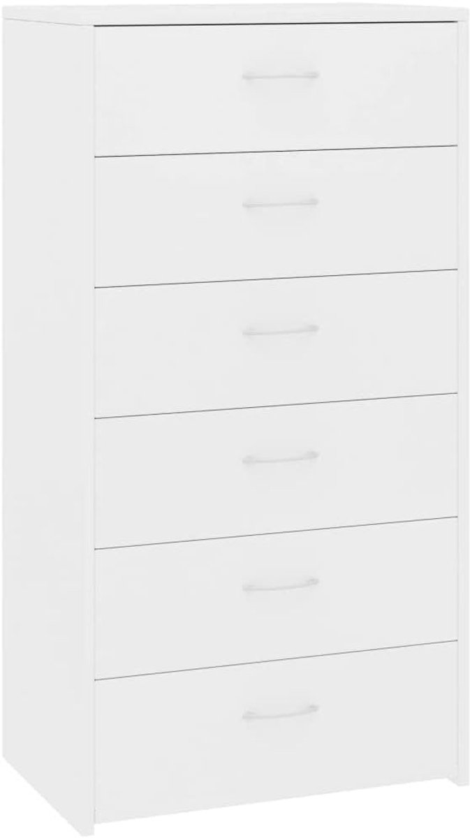 Dressoir met laden - Ladekast opbergkast - Slaapkamer woonkamer - Zes lades - 1105 x 40 x 19 cm - Wit
