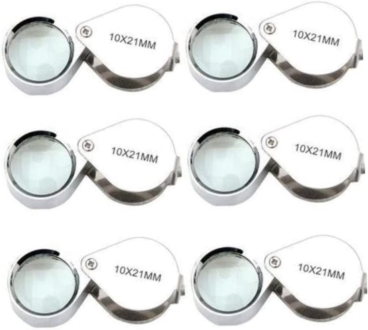 Juwelier Loupe - Vergrootglas Oogglas - Kleine Objecten Bekijken - 10x Vergroting 21mm Lens - 6x 2.4cm - Zilverkleurig