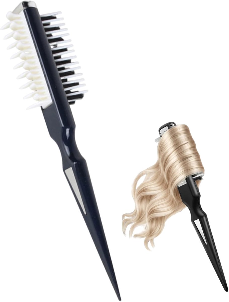Haar Styling Kam - Volume Borstel - Krullen Definiëren - Dubbelzijdig Ontwarren - 24.5 x 5 cm - Zwart