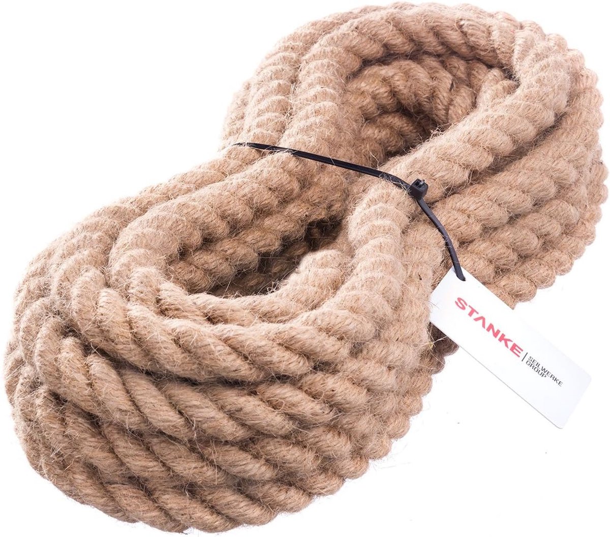 Jute Touw - Natuurlijk Vezel Touw - Decoratie en Bevestiging - Geïmpregneerd met Kerosine - 40mm Diameter 5 Meter
