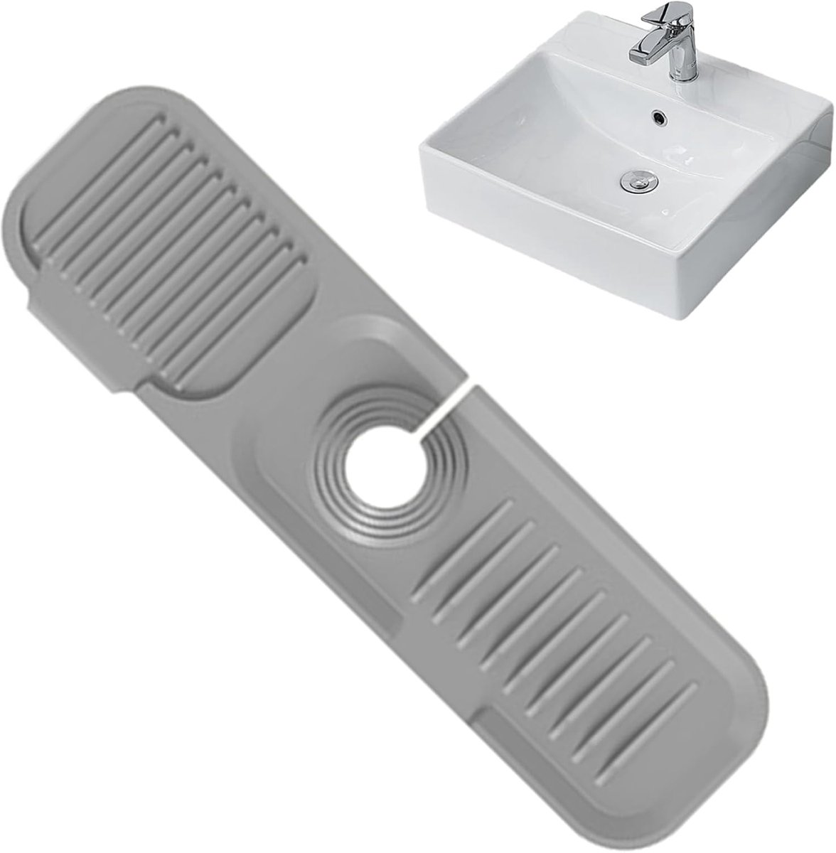 Keukenkraanmat - Spatbescherming - Keuken Schoonhouden - Snel Afvoerend - 37 x 10 cm - Bei