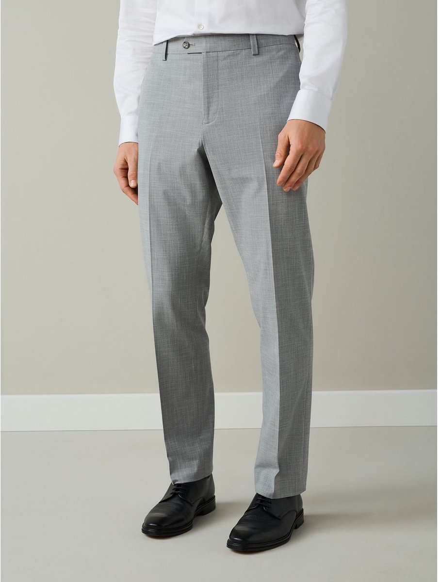 Next - Heren - Motionflex kostuumbroek met structuur, slim-fit - Grijs