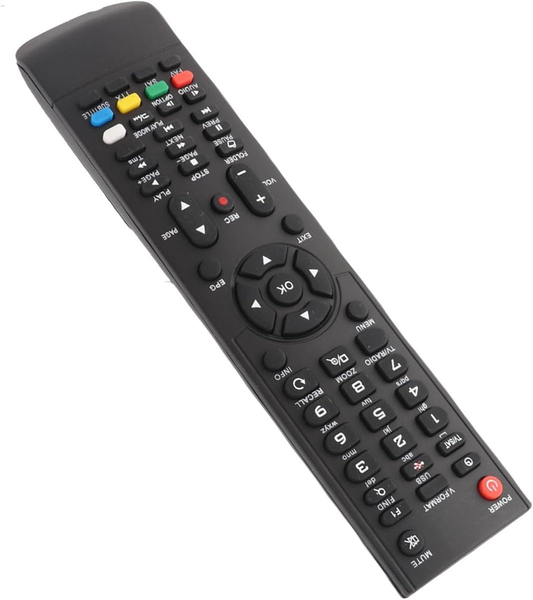Vervangende Afstandsbediening - Universele Bediening - TV Ontvanger Bediening - Directe Compatibiliteit - 22cm Lengte - Zwart