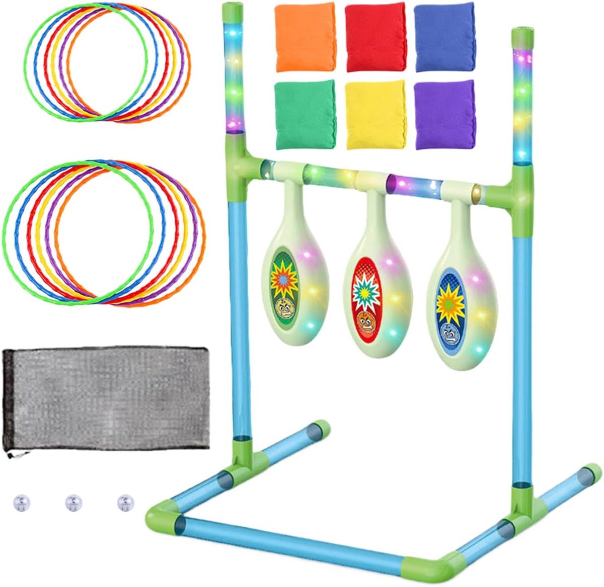 Pittenzakjes Werpspel - Toss Spel - Buitenfeest Familie - Met LED Verlichting - 67x48cm