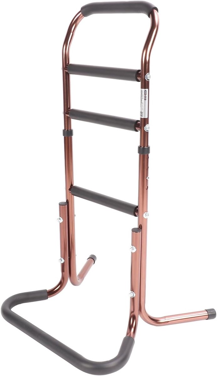 Bed Hulprail - Stabiliteitsbeugel Leuning - Veilig Opstaan - Verstelbare Hoogte - 45 x 44 cm Basis - Zilverkleurig