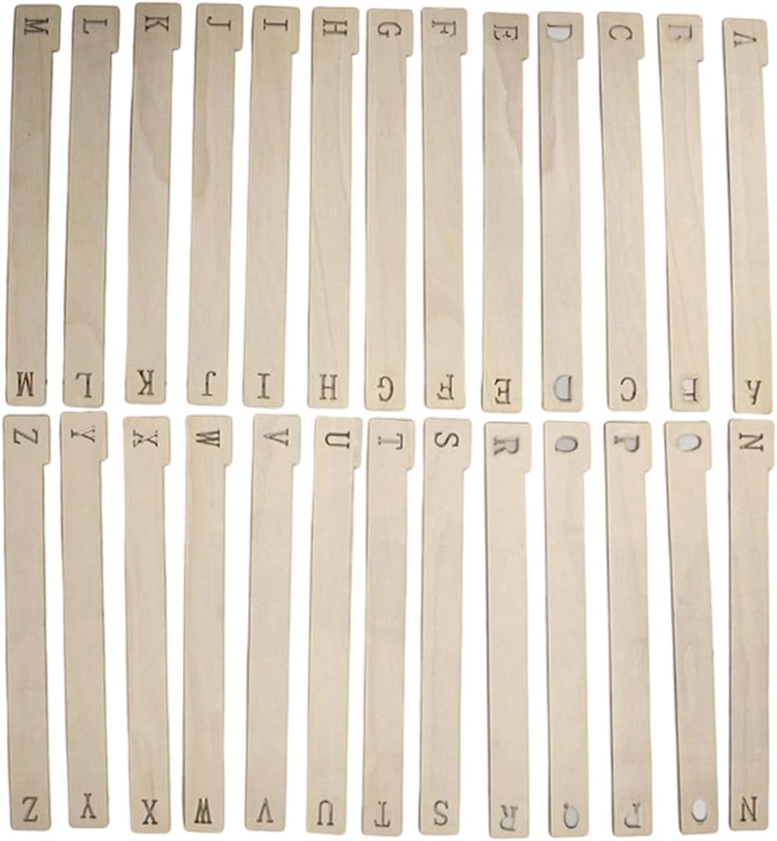 Platenverdelers - Album Afscheiders - Muziek Collectie - 26 Delige Set - 36 x 5 cm - Houtkleurig