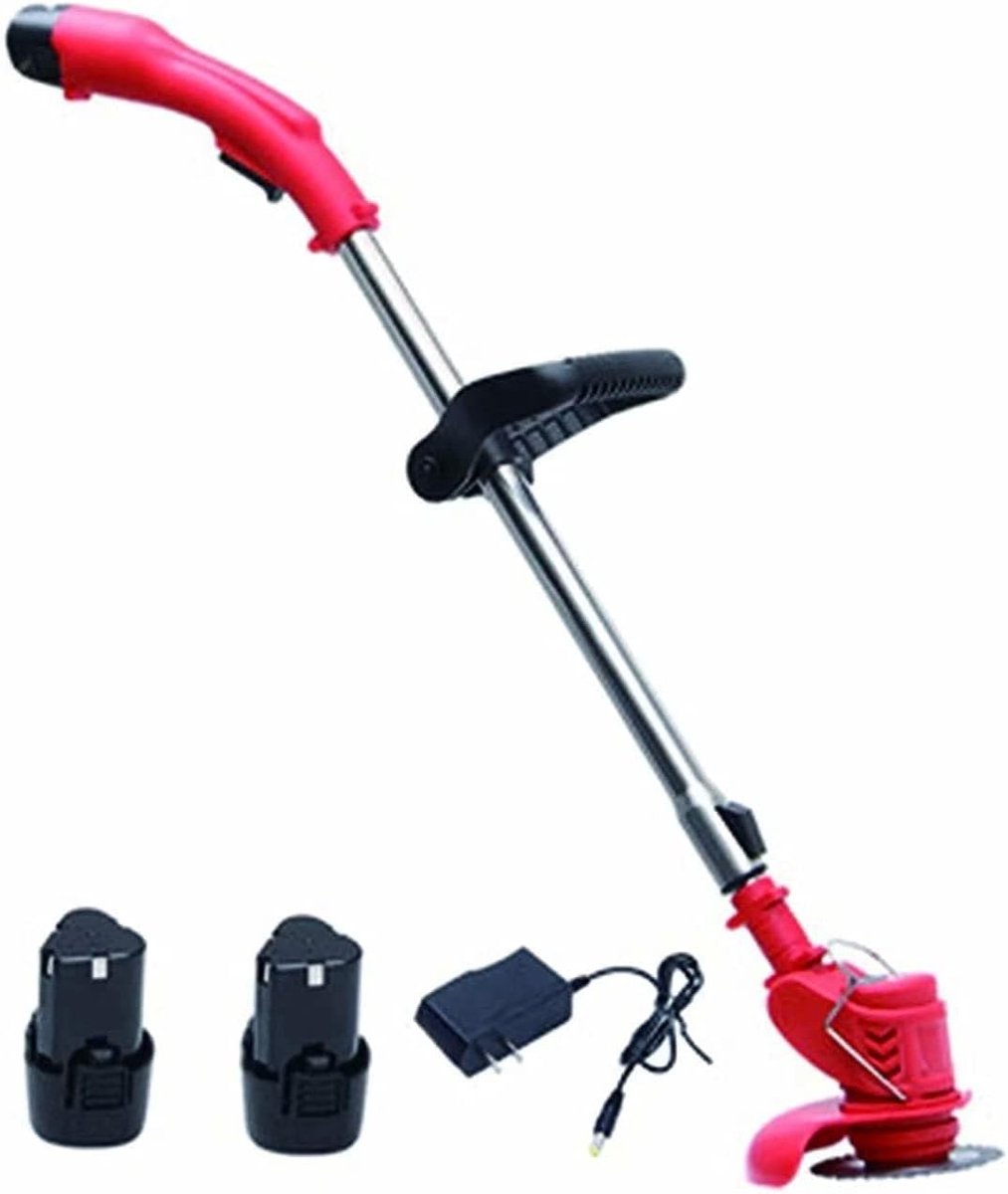 Grastrimmer Elektrisch - Snoerloze Grasmaaier - Tuinonderhoud Thuis - Lichtgewicht Draagbaar - 1.2 kg - Rood