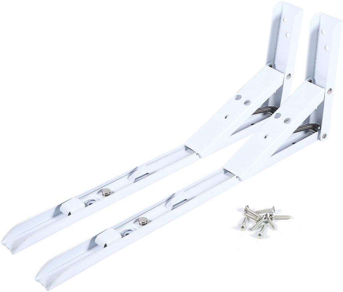 Vouwplank Beugel - Wandsteun Plank - Ruimte Besparen - Driehoek Stabiliteit - 14 Inch - Melkwit