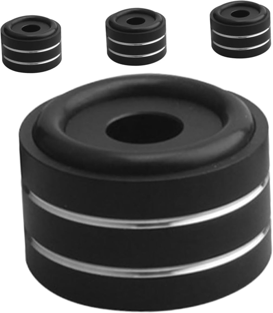 Speaker Voetjes - Isolatie Pads - Verbeter Geluidskwaliteit - Antislip Rubber Ringen - 4 Stuks - Zwart