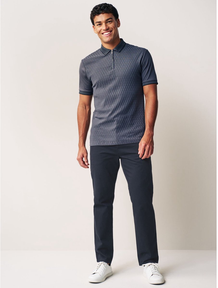Next - Heren - Chino-broek van 100% katoen, rechte pasvorm - Blauw