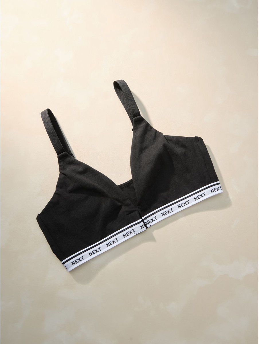 Next - Dames - Adaptive Logo Cotton Bralet - Zwart