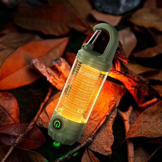 Campinglamp Oplaadbaar - LED Campinglamp - Hanglamp Camping - Zaklamp met Sterk Licht - 3 Lichtstanden - Buiten Lamp - Tentlamp - Noodverlichting - Khaki — afbeelding 5