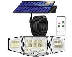Solar Wandlamp Buiten - Buitenlamp met Bewegingssensor - IP65 Waterdichte Tuinlamp met Afneembaar Zonnepaneel