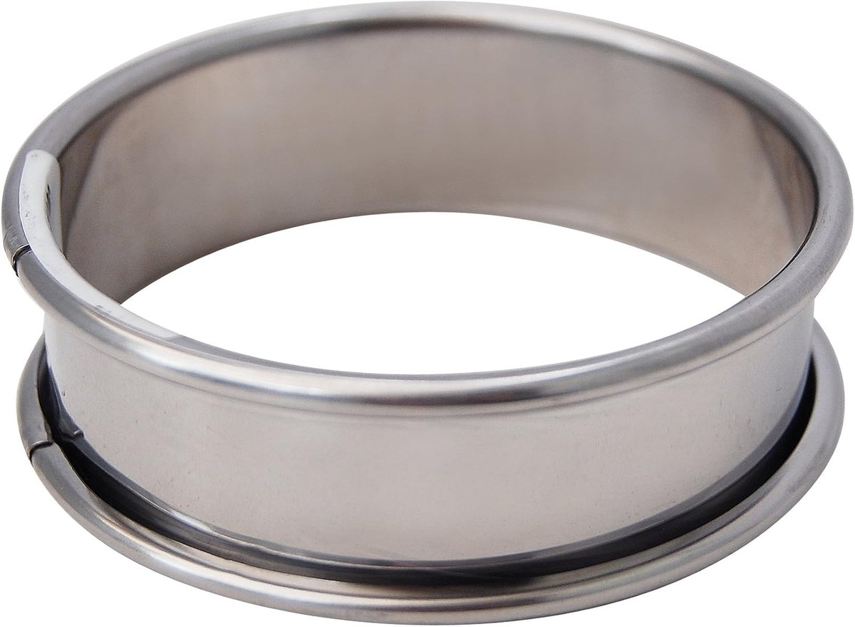 Taartring Rond - Bakvorm Cirkel - Gebak Maken - Afgeronde Rand - 28 Cm Diameter - Zilverkleurig