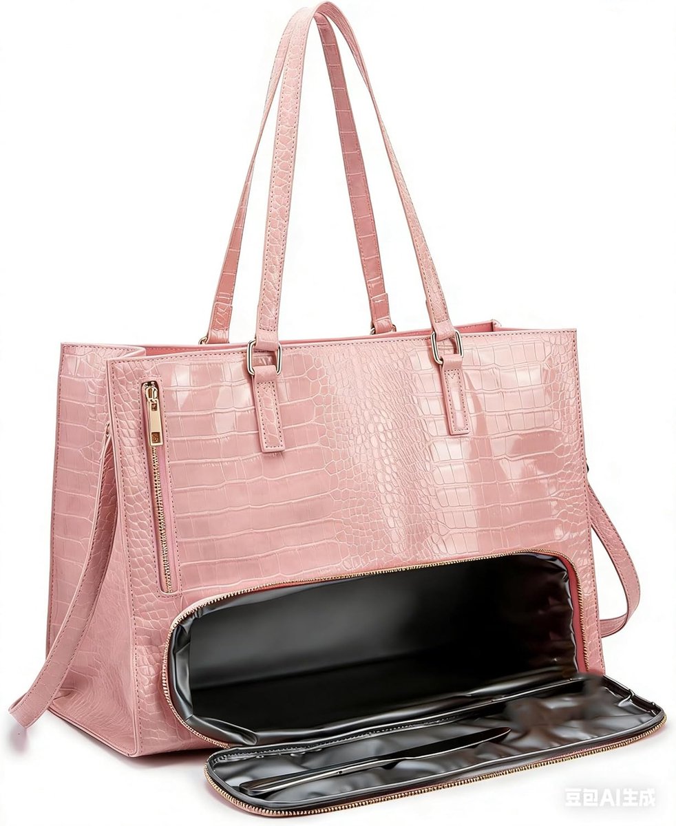 Lunchtas Handtas - Werktas Koeltas - Laptop en Lunch - 2-in-1 Ontwerp - 43 x 31 x 18 cm - Roze