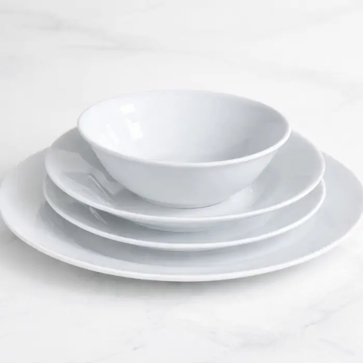 Witte Roos - porselein serviesset - Bianco Classic - 24-delig - wit - voor 6 personen, vaatwasserbestendig