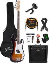 Finesse Elektrische Basgitaar met Versterker - Starterset - Volwassenen - Kind - Sunburst