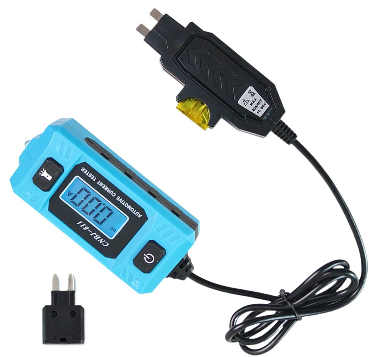 Autocircuit Tester - Stroomdetector Zekeringtester - Elektrische Diagnose - Blauw Verlicht LCD - 0-20 Ampere