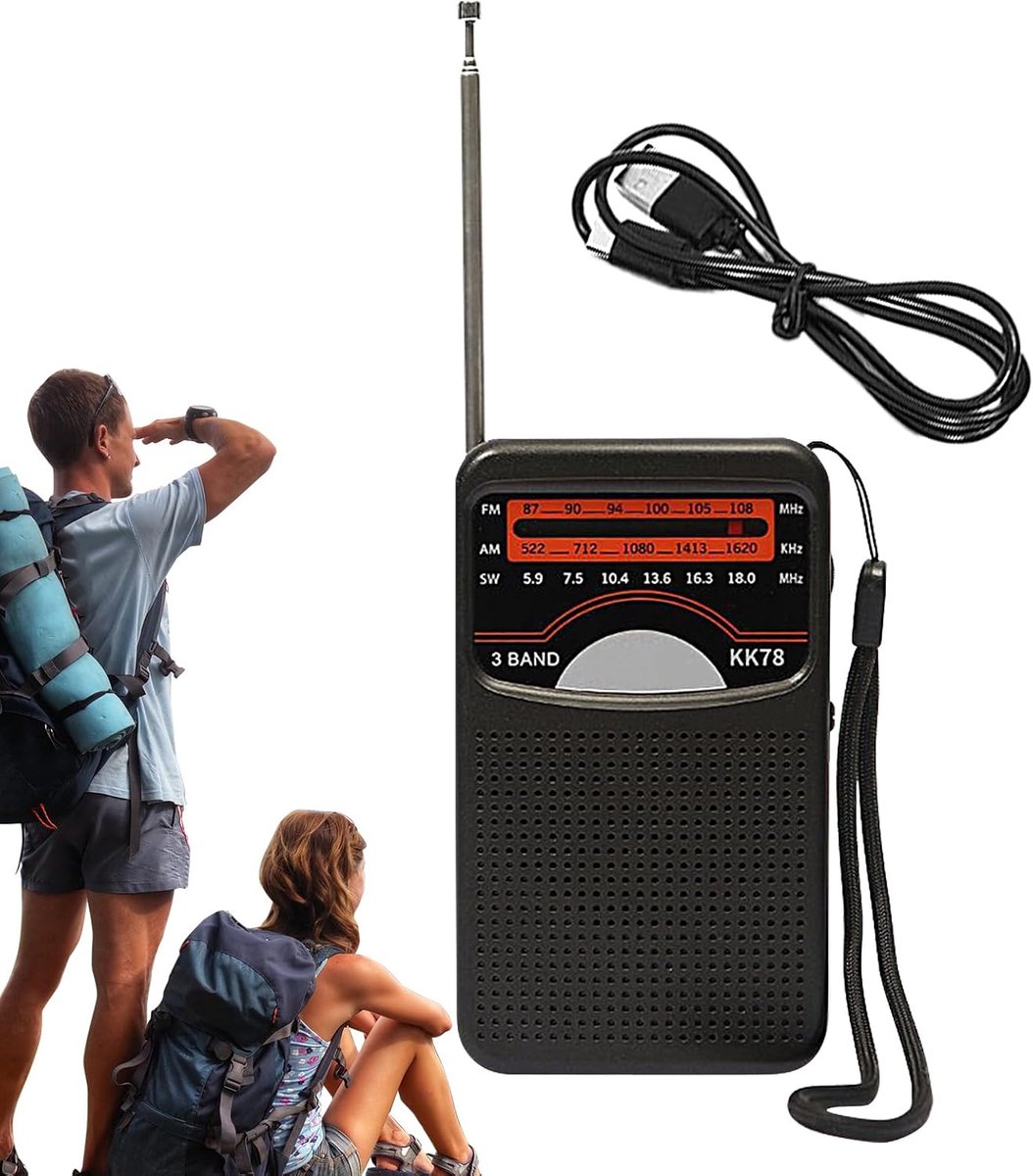 Draagbare Radio - Compacte Ontvanger - Kamperen en buiten - Versterkt Signaal - 15 x 11 x 4 cm