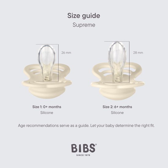 Bibs Supreme Vanilla/Dark Oak 0-6 mnd 2 Stuks Silicone Fopspeen 160336 van BIBS — afbeelding 3