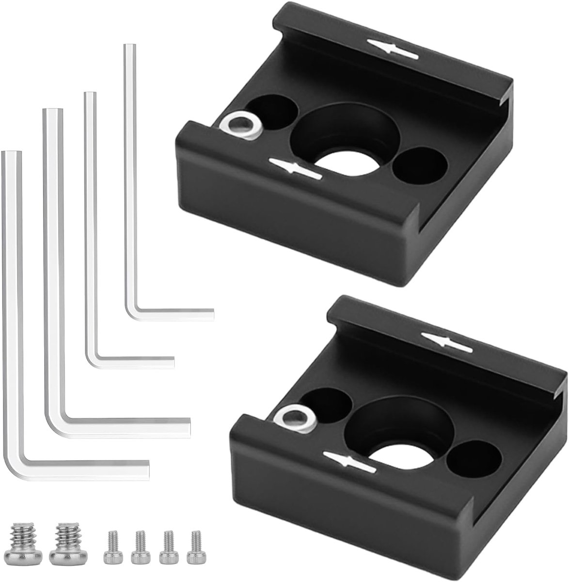 Cold Shoe Adapters - Flitsschoen Mount - Camera Uitbreiding - Set van Twee - 3x2x1 cm - Zwart