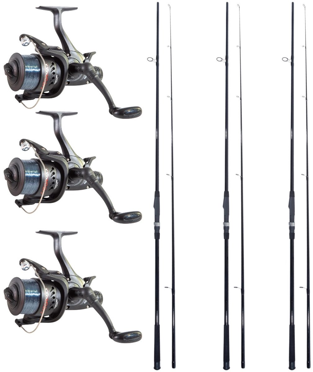 3x Catchmax Carper + 3x Catchmax 5000FR (Karperhengels + Vrijloopmolens) - Karper Set