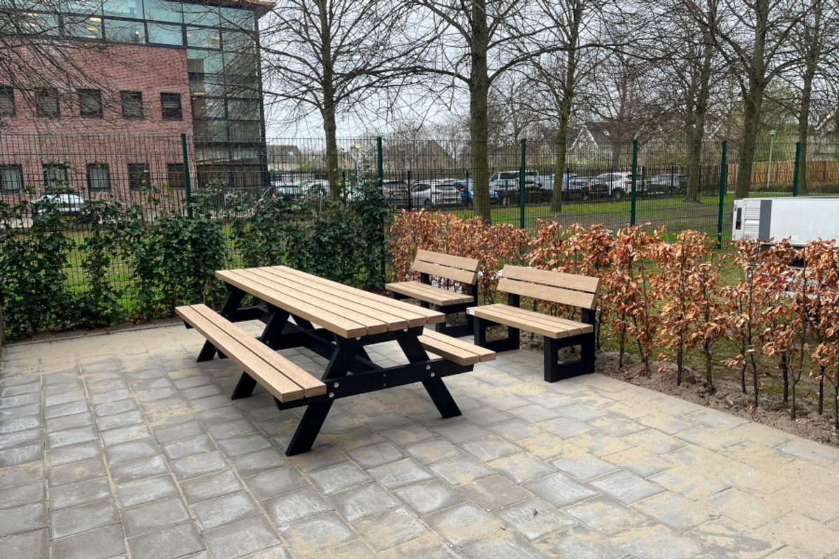 Rockwood® Picknicktafel Vlier - Zwaar Kunststof - Sand Beige 2.40m Naturel