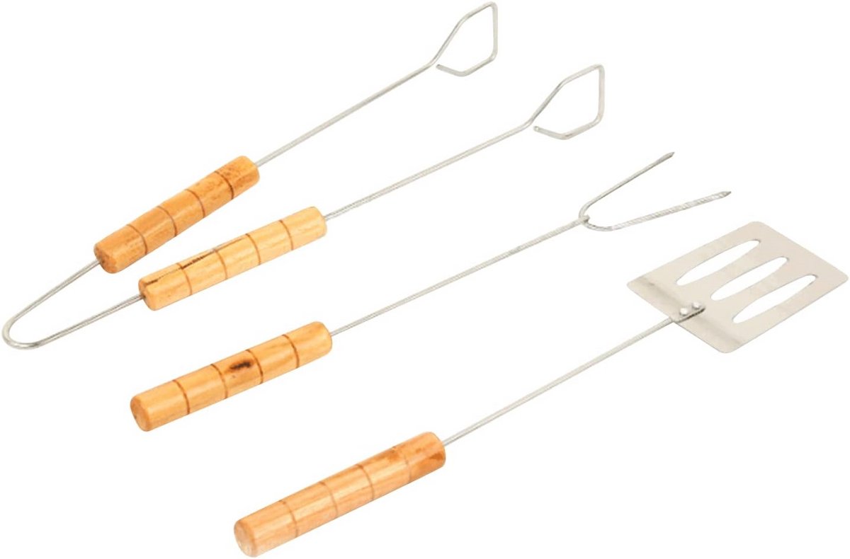 Grill Gereedschap Set - Barbecue Benodigdheden - Buiten Koken - Roestvrij Staal - 35cm Lengte